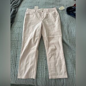 Jones New York Cream Straight Leg Jeans